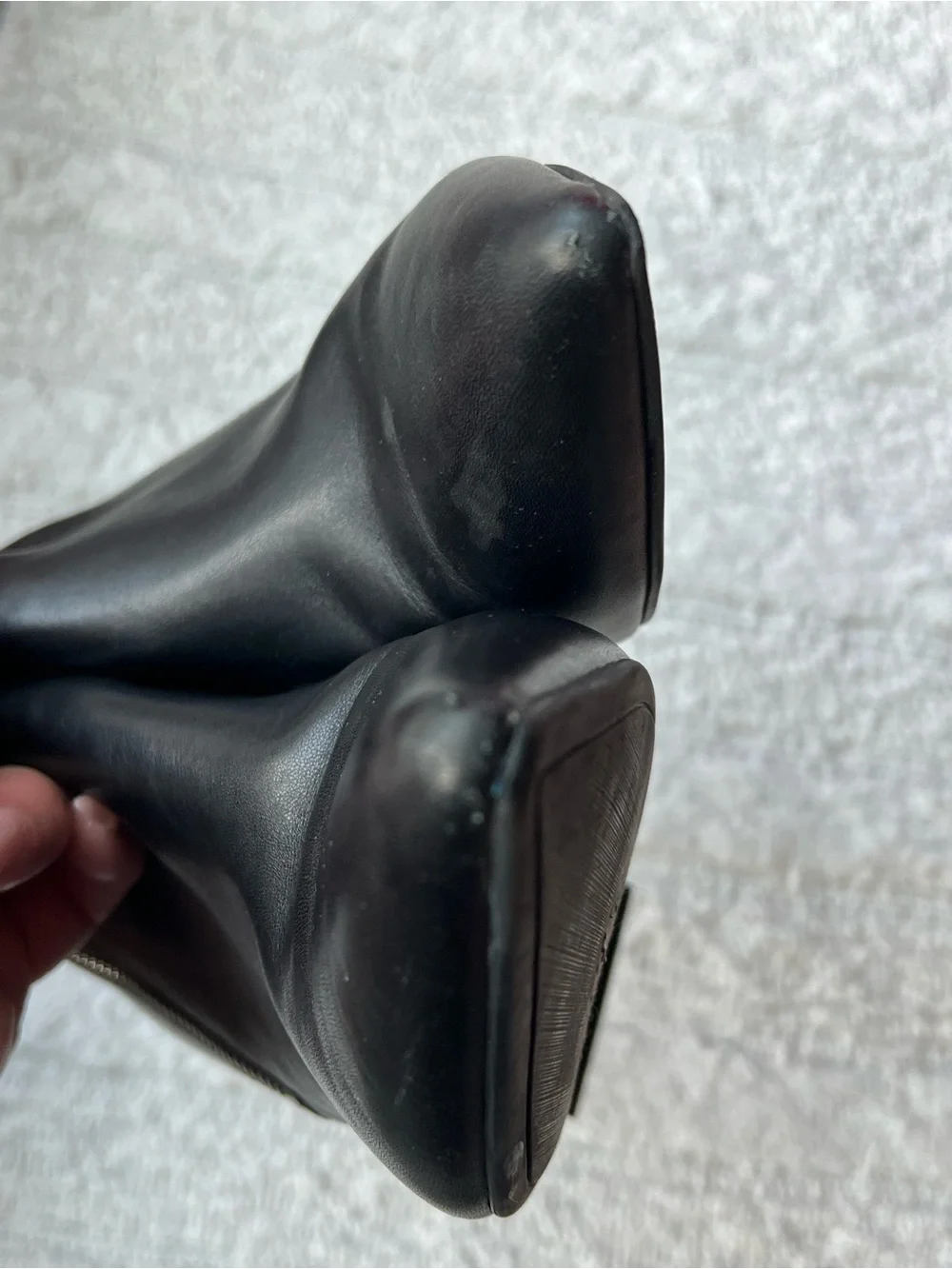 Marc Fisher Black Leather  Pointed Toe Ankle Boot Booties Zipper High Heel 10